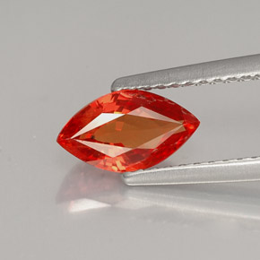 Safira laranja natural 1,13ct, marquise, VS