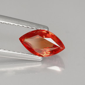 Safira laranja natural 1,13ct, marquise, VS