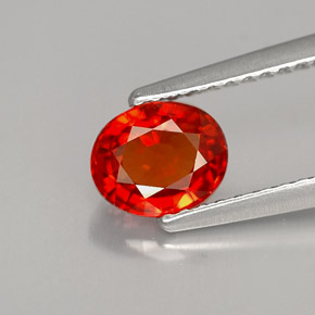 Safira laranja natural 1,09ct, corte oval, VS