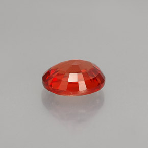Safira laranja natural 1,09ct, corte oval, VS