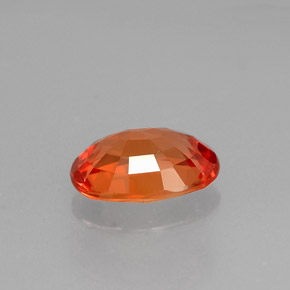 Safira laranja natural 1,28ct, corte oval, VVS-VS