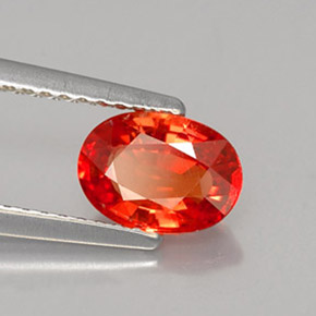 Safira laranja natural 1,22ct, corte oval, VVS-VS