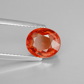 Safira laranja natural 2,50ct, corte oval, VVS-VS