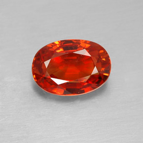 Safira laranja natural 2,07ct, corte oval, VVS-VS