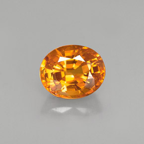 Safira amarelo natural 1,67ct, corte oval, VS-SI