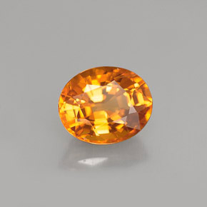 Safira amarelo natural 1,67ct, corte oval, VS-SI