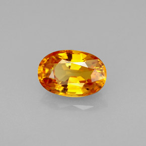 Safira amarelo natural 1,36ct, corte oval, VVS-VS