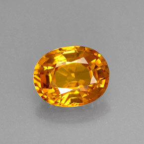 Safira amarelo natural 1,41ct, corte oval, VVS-VS