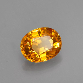 Safira amarelo natural 1,41ct, corte oval, VVS-VS