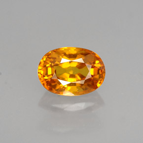 Safira amarelo natural 1,52ct, corte oval, VVS-VS