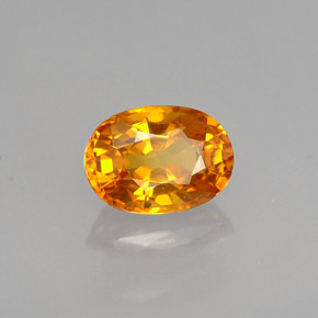 Safira amarelo natural 1,52ct, corte oval, VVS-VS