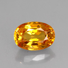 Safira amarelo natural 1,33ct, corte oval, VVS-VS
