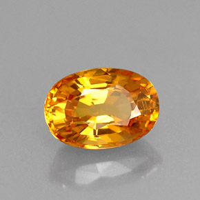 Safira amarelo natural 1,33ct, corte oval, VVS-VS