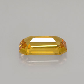 Safira amarelo natural 1,23ct, corte esmeralda, VVS-VS