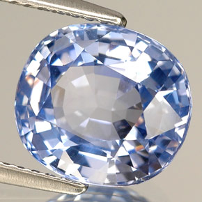 Safira azul natural 5,17ct, almofada cortada, VS