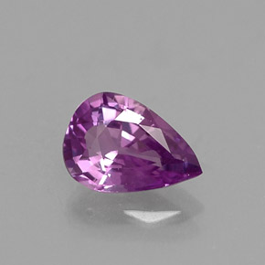 Safira violeta natural 0,54ct, formato de pêra, VVS