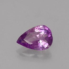 Safira violeta natural 0,54ct, formato de pêra, VVS