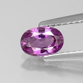 Safira violeta natural 0,57ct, corte oval, VS