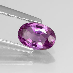 Safira violeta natural 0,57ct, corte oval, VS