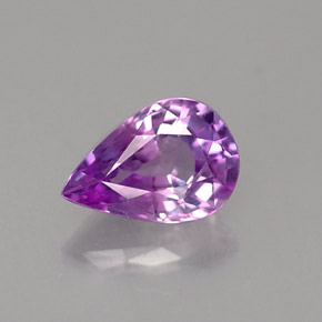 Safira violeta natural 0,49ct, formato de pêra, VS