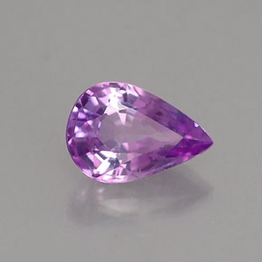 Safira violeta natural 0,49ct, formato de pêra, VS