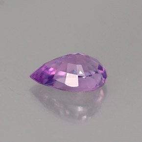Safira violeta natural 0,49ct, formato de pêra, VS