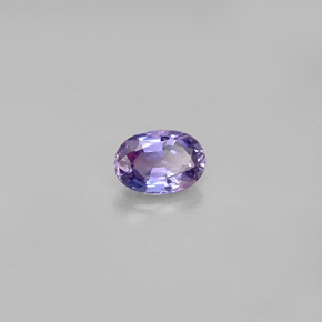 Safira violeta natural 0,63ct, corte oval, VS