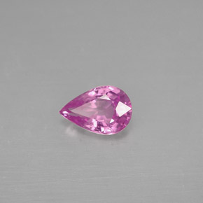 Safira rosa natural 0,46ct, formato de pêra, VS-SI