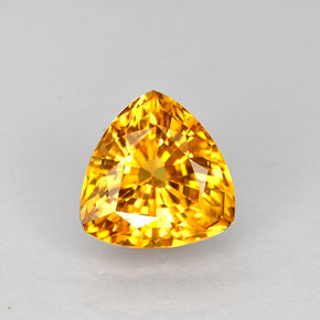 Safira amarelo natural 1,14ct, trillion, VS
