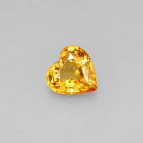 Safira amarelo natural 0,97ct, formato de coração, VS