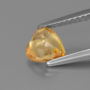 Safira amarelo natural 0,89ct, formato de coração, VS
