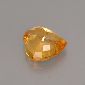 Safira amarelo natural 1,03ct, formato de coração, VS