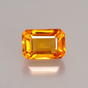 Safira amarelo natural 0,97ct, corte esmeralda, VVS