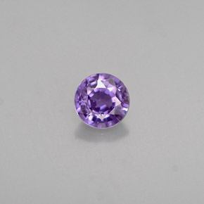 Safira violeta natural 0,47ct, corte redondo, VS-SI