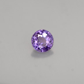 Safira violeta natural 0,47ct, corte redondo, VS-SI
