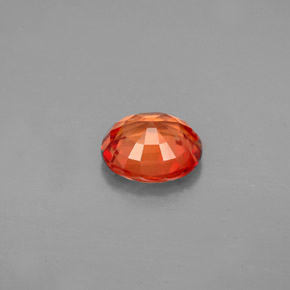 Safira laranja natural 1,54ct, corte oval, VVS
