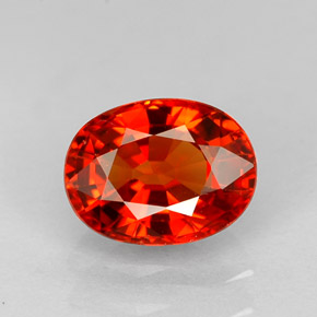 Safira laranja natural 1,17ct, corte oval, VVS-VS