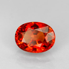 Safira laranja natural 1,17ct, corte oval, VVS-VS