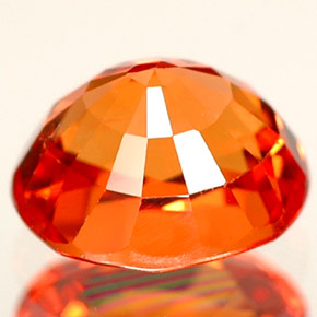 Safira laranja natural 1,11ct, corte oval, VS