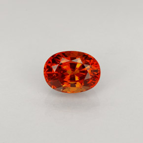 Safira laranja natural 1,06ct, corte oval, VVS-VS