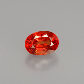 Safira laranja natural 1,09ct, corte oval, VS