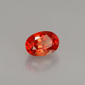Safira laranja natural 1,09ct, corte oval, VS