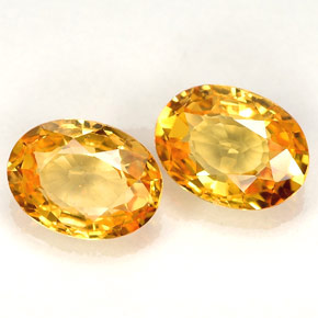 Pedras preciosas de safira amarelo natural de  ct, corte oval, VVS