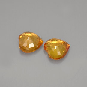 Pedras preciosas de safira laranja natural de  ct, formato de coração, VVS-VS