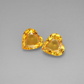 Pedras preciosas de safira amarelo natural de  ct, formato de coração, VVS-VS