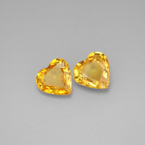 Pedras preciosas de safira amarelo natural de  ct, formato de coração, VVS-VS