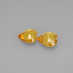 Pedras preciosas de safira amarelo natural de  ct, formato de coração, VVS-VS
