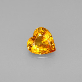 Safira laranja natural 0,84ct, formato de coração, VVS-VS