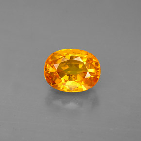 Safira amarelo natural 2,13ct, corte oval, VS-SI