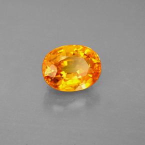 Safira amarelo natural 2,13ct, corte oval, VS-SI